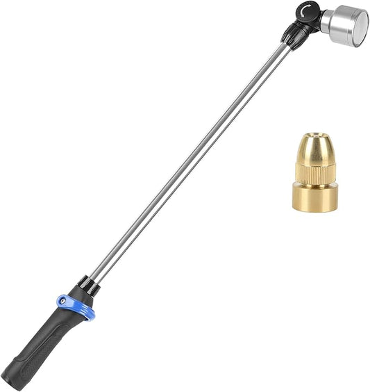 STYDDI Soft Rain Watering Wand with Pivoting Head and Thumb Control, 28" Gentle 1008Holes Classic Rain Wand with Replace Brass Nozzle, Perfect for Hanging Baskets, Planters, Greenhouses and Seedbed