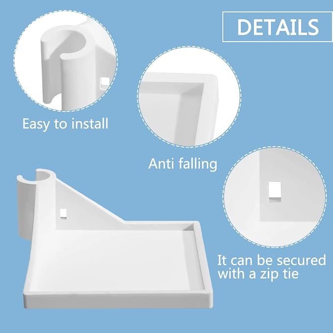 4 PCS Grow Tent Corner Shelf,16 mm Grow Tent Accessories,White Grow Tent Shelves for Place The Hygrometer Camera and Planting Equipment Black/White (White/4PCS)