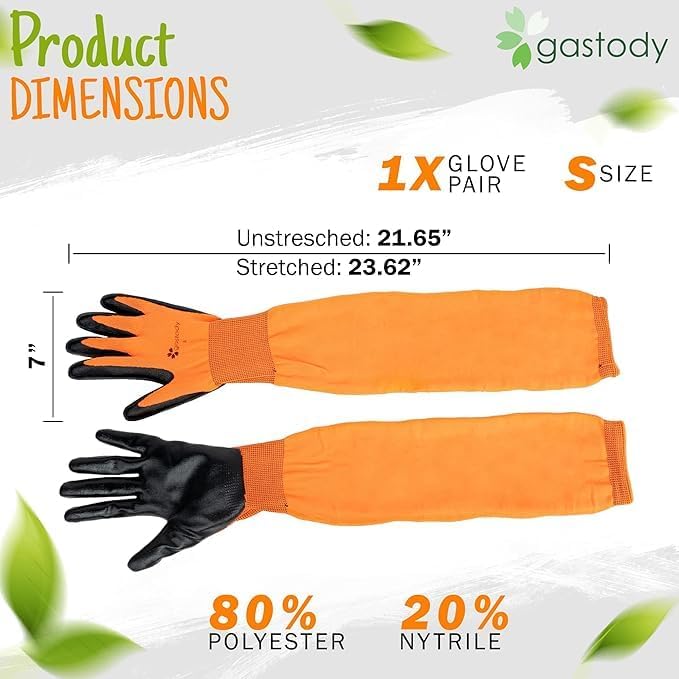 Gastody™ Long Sleeve Gardening Gloves Women and Men - Long Cuff Garden Gloves, Multipurpose Heavy Duty Outdoor and Indoor