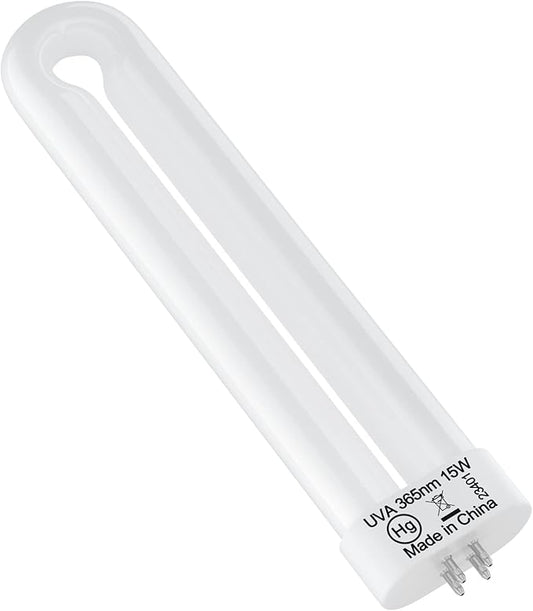 Replacement Bulb for T9, T6, K15 Bug Zapper, 15W, 4-Pin Base, U-Shaped Twin Tube Bulb