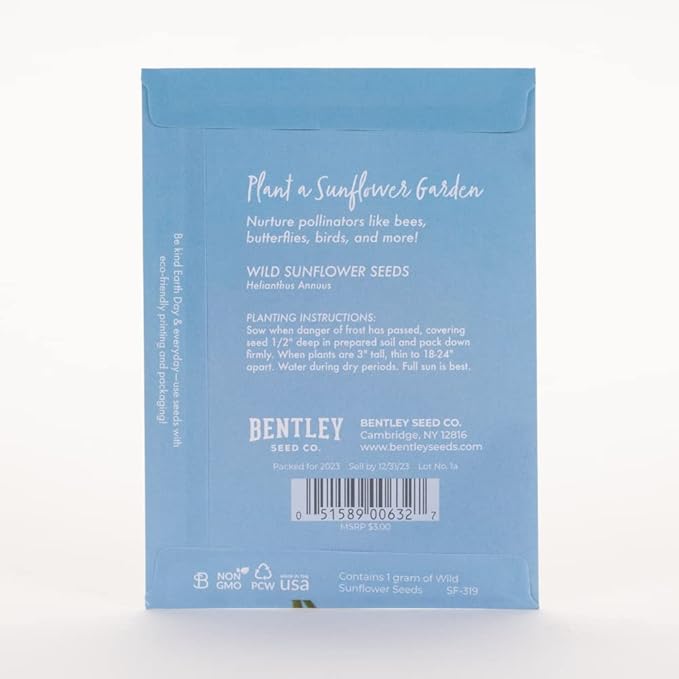 25 Earth Day Wild Sunflower Seed Packets