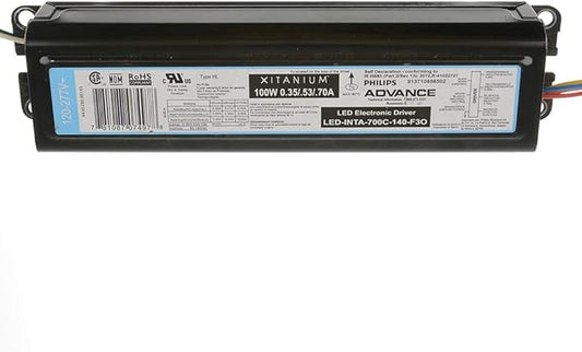 Philips Advance LEDINTA700C140F3OM Dimmable Electronic LED Driver 120-277 Volt Input 60-140 Volt Output 100 Watt Output Xitanium
