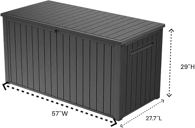 Outdoor Storage Box with Lockable Lid - Weather-Resistant and Stylish (Graphite Grey, 170)