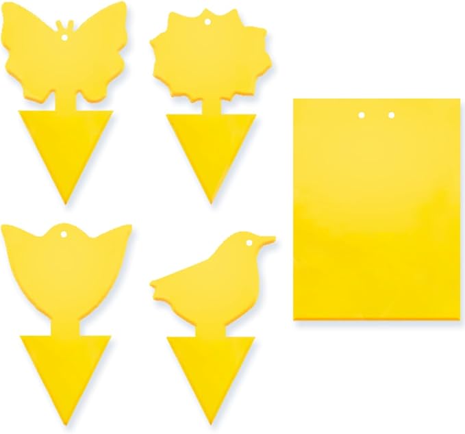 36 Pcs Combo Sticky Traps for Fungus Gnat (Plants), Flying Insect, Whitefly and Fly, Yellow Sticky Insect Catcher Traps for Indoor/Outdoor, Kitchen, and Plants, High-End Glue, Non-Toxic, 5 Shapes