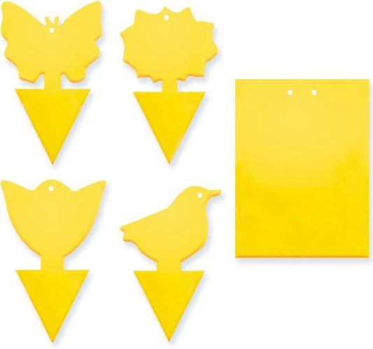 36 Pcs Combo Sticky Traps for Fungus Gnat (Plants), Flying Insect, Whitefly and Fly, Yellow Sticky Insect Catcher Traps for Indoor/Outdoor, Kitchen, and Plants, High-End Glue, Non-Toxic, 5 Shapes