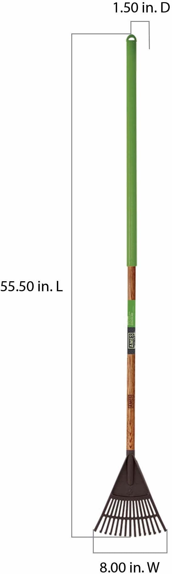 AMES 2916600 8-Inch Poly Floral Shrub Rake with Hardwood Handle, 55