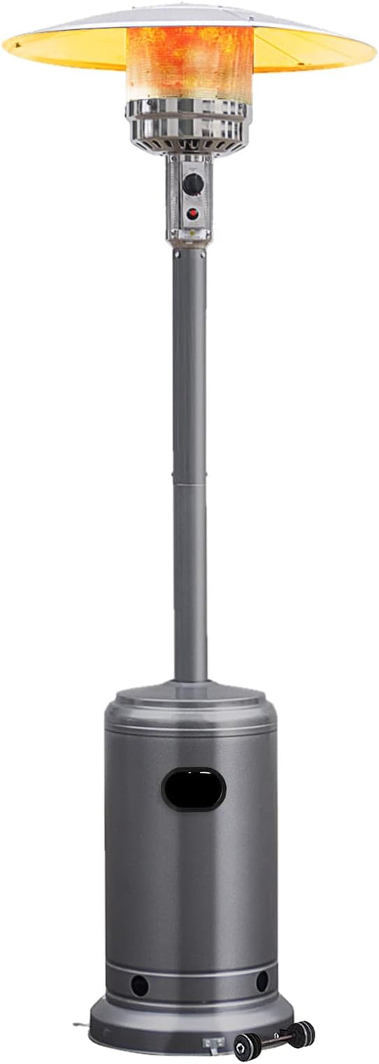 Giantex 50,000 BTU Propane Patio Heater for Outdoor Use, Heat Lamp With Wheels, Trip-over Protection & CSA Certified for Commercial and Household (Grey)