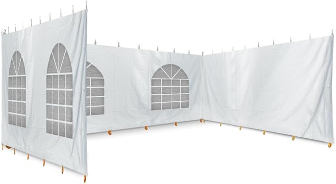 TentandTable 20 Foot x 40 Foot Party Tent Sidewall Kit, Complete 4 PVC Vinyl Wall Set - 2 Solid & 2 Window 7' Side Walls, Fits Commercial Standard Event Outdoor Canopy Tents, Tent Not Included