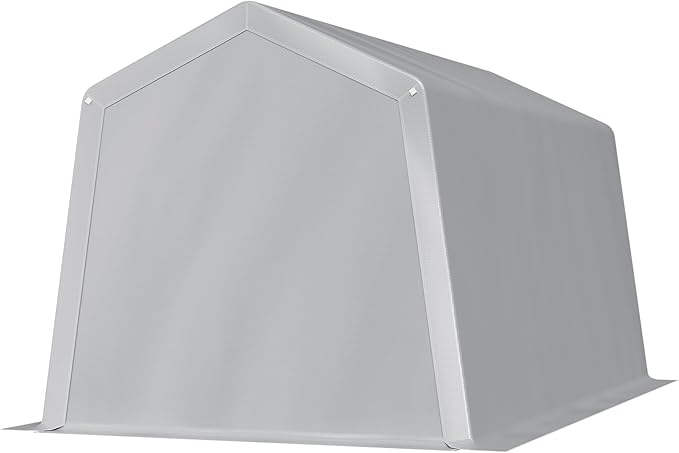 VEVOR Outdoor Storage Shed, 8 x 14 ft Portable Storage Tent with Roll-up Door & Vents, Waterproof Canopy Shed Shelter, Heavy Duty Frame, Patio Garage Carport for Motorcycle, Lawn Mower, Bike, Grey