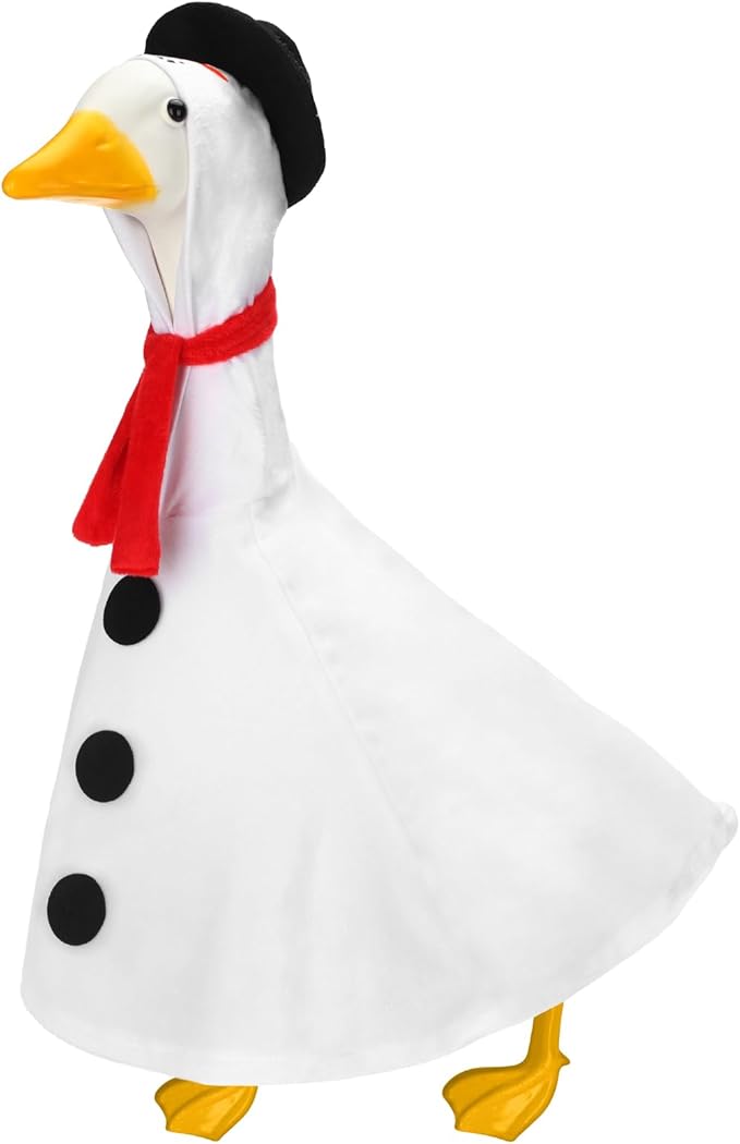 Outus Christmas Snowman Goose Outfits Funny Snowman Porch Goose Outfit 23 Inch Holiday Lawn Geese Cloth for Christmas Yard Garden Outdoor Decorations