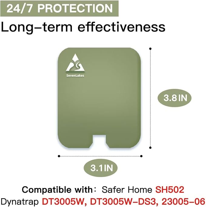 36 Pcs Sticky Refill Glue Cards, Compatible with Safer Home SH502, Dynatrap DT3005W-DS3, DT23005-06, Targets Moth, Fly, Mosquito, Gnat and More, Safe and Super Sticky (Matcha Green)