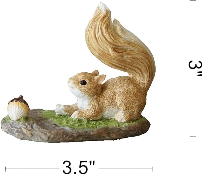 Miniature Fairy Garden Squirrel Figurine- Smart Squirrel Phone Stand Phone Holder