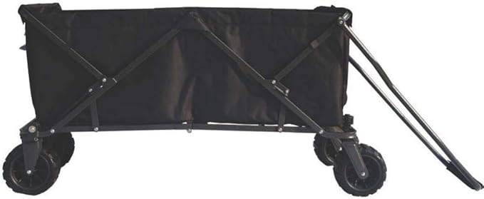 Impact Canopy Folding Collapsible Utility Wagon, Extra-Large Wagon with All-Terrain Wheels, Black