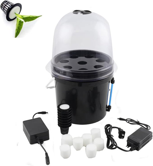Hydroponics Seedling Cloning System Kit Fog Seedling Box 8 Holes 5L Soilless Hydroponic Equipment Seedling Cultivation, Aeroponic Propagation Kit Hydroponics Planting Growing Kit