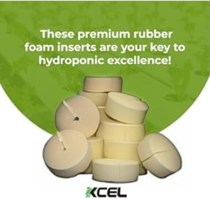 XCEL 200 Pack Cloning Collars Inserts 2" Premium Rubber Foam Cloner Plug Fits 2 inch net pots Hydroponics (200) (Cream)