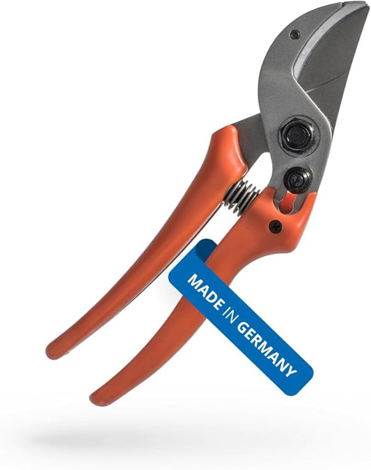 Original LÖWE 15 Anvil Pruning Shears 15.107 with Bypass Geometry for Small to Medium Hands - Curved, Non-Stick Coated Blade Ideal for Cutting Hard Wood like Linden, Spruce, Larch, and Oak