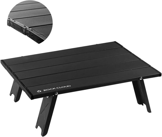 ROCK CLOUD Folding Beach Table Aluminum Portable Camping Table Ultralight, Black