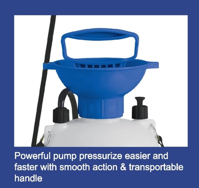 BRUFER 72022 Pump Sprayer 1.1 Gallon (4L), Garden Sprayers in Lawn and Garden with Comfortable D Handle, Weed Sprayer, Pump Spray with Pressure Release Valve, Water Sprayer for Car Cleaning