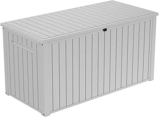 Outdoor Storage Box with Lockable Lid - Weather-Resistant and Stylish (White, 170)