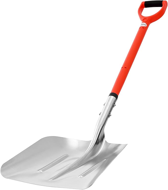 VEVOR Snow Shovel for Driveway, 14 in Wide Aluminum Alloy Snow Shovel with D-Shaped Handles, Large Capacity Snowplow Shovels, Lightweight Snows Removal Tool for Garden Car Camping