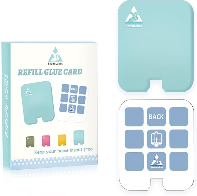 36 Pcs Sticky Refill Glue Cards, Compatible with Safer Home SH502, Dynatrap DT3005W-DS3, DT23005-06, Targets Moth, Fly, Mosquito, Gnat and More, Safe and Super Sticky (Aqua Blue)