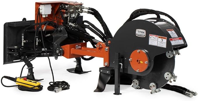 Titan Attachments 14-25 GPM Hydraulic Flow Stump Grinder Attachment for Skid Steer