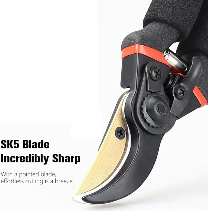 Astorn Premium Bypass Pruning Shears for Gardening - Heavy Duty, Ultra Sharp Garden Shears w/Ergonomic Soft Grip Handle - Made with High-Grade Carbon Steel - Ideal for Cutting, Gardening & Trimming