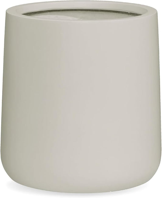 14" H x 13.7" D Conico Fiberstone Round Planter with Drainage Hole, Smooth Finishes, Weather Resistant for Indoor and Outdoor Use, Included 2 Extra Coco Mats (Taupe, 10.6" Pot Opening)