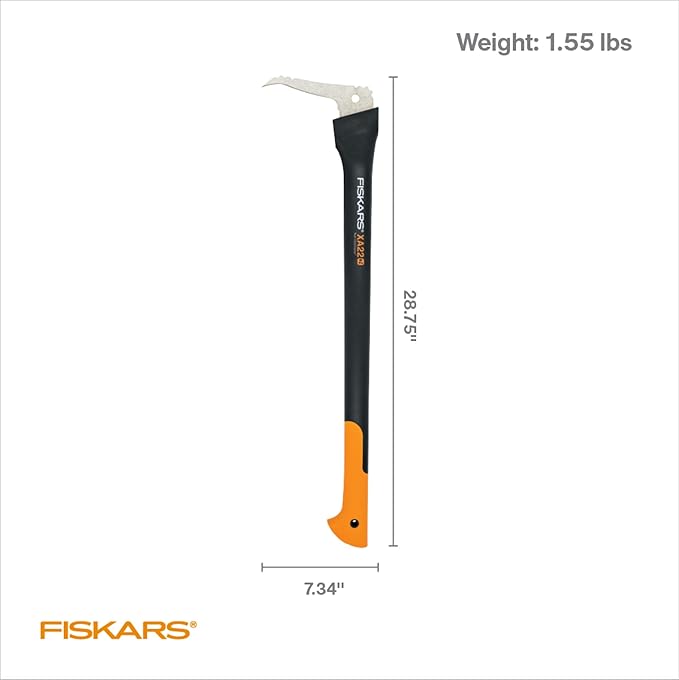 Fiskars 28" Hookaroon Saves Your Back - Lift, Drag, & Load Heavy Rounds of Firewood and Split Wood - Sharp and Lightweight Pick Tool for Logs - Pickaroon Logging Tool - Forestry Tools