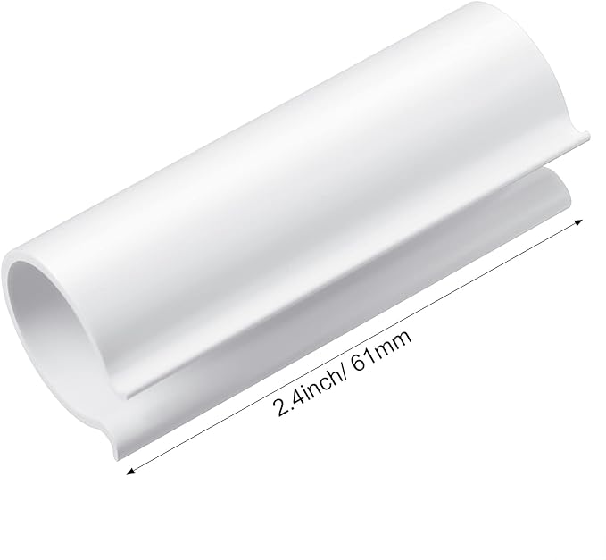 Jetec 32 Pcs PVC Pipe Clips Pool Cover Clamps for Above Ground Pool Greenhouses, Row Covers, Garden, Shelters, Bird Protection, 2.4 Inch Long(for 1/2 Inch PVC Pipe,White)