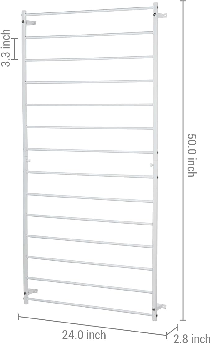 MyGift 4 Ft Tall Trellis, White Metal Wall Mounted Garden Trellis for Climbing Plants Outdoor/Indoor, Large Wall Support Frame for Hanging Planters (1, White)