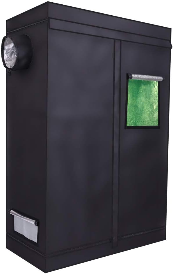 Outvita 47" x 24" x 70" Grow Tent, High Reflective Mylar Hydroponic Plant Growing Room with Removable Floor Tray & Observation Window for Indoor Plant Flower Herb