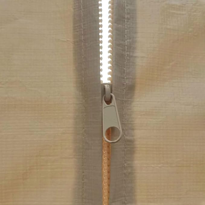 10x20 Carport Replacement Sidewall, Front Panel Canopy Entrance Panel with Zippers and Elastic Ball Bungees, 180G PE Waterproof & UV Protected Replacement Sidewall Cover, Beige