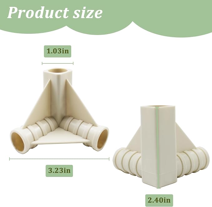 3-Way 16mm 5/8'' PVC Pipe connectors for Outdoor Grow Tent and Plant Grow Tent, 3-Way PVC Pipe Fittings Build Heavy Duty Greenhouse Frame Furniture Connectors Tent Connections