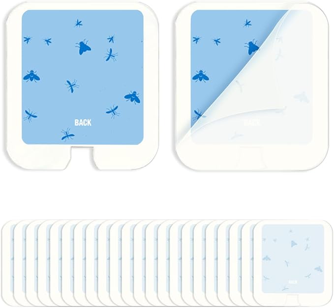 24-Pack Replacement Glue Cards for Models SH502 SH503, DT3005W DT3005W-DS3 DT23005-06, Indoor Plug-in Flying Insect, Mosquito, Moth and Fly Trap Refill Pack, Extremely Sticky, Economic Pack