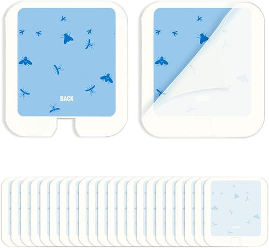 24-Pack Replacement Glue Cards for Models SH502 SH503, DT3005W DT3005W-DS3 DT23005-06, Indoor Plug-in Flying Insect, Mosquito, Moth and Fly Trap Refill Pack, Extremely Sticky, Economic Pack
