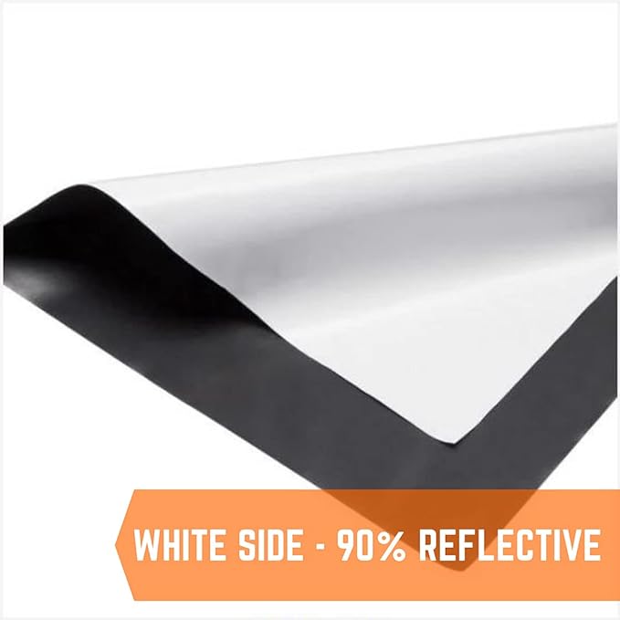 Farm Plastic Supply - Black & White Greenhouse Plastic Sheeting - 6 mil - (12' x 10') - 90% Reflective Green House Covering Film for Farming, Gardening, Agriculture