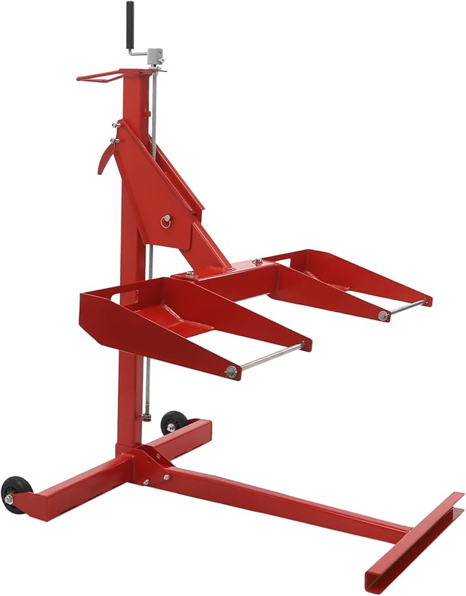 Lawn Mower Lift, 450Lbs Lawn Mower Lift Carbon Steel Lift Jack Lawnmower Lift Tool Adjustable Lawnmower Lifts w/Telescopic Design for Garden Tractors All-Terrain Maintenance and Repair(450LBS)