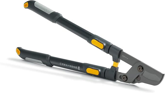 Woodland Tools Heavy Duty Extendable Lopper – 25 to 37 Inch Telescoping Branch Cutter with Lever-Action Bypass Blade – Manual Tree Limb Cutter for Thick Branches and Overhead Trimming