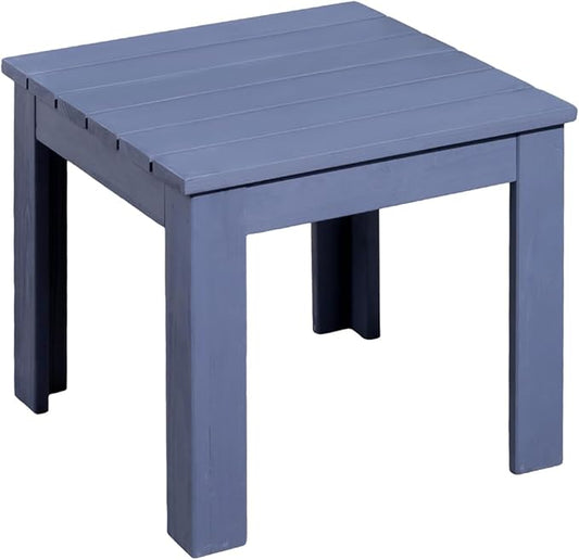 VINGLI Outdoor Adirondack Side Table, 18" Square Thick Wooden Coffee Table, Patio Side Table Conversation End Table for Patio Backyard, Garden, Poolside and Balcony (Navy Blue)