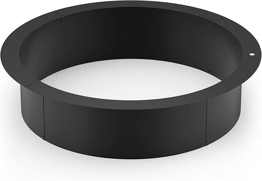 Stanbroil 42" Outdoor Fire Pit Ring Insert for Wood Burning, Heavy Duty Steel Round Fire Pit Ring Liner for Outside, 42" Outer/36 Inner DIY Camping Firepit Above or In-Ground, Backyard Bonfire