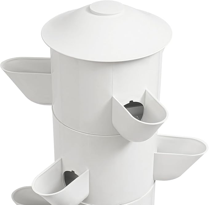 Hydroponics Tower | 15 Layer 45 Plants Indoor Vertical Tower System Kit | Vertical Hydroponic Grow Tower Aeroponic Tower for Herbs | with Pump and 7.93 GAL Water Tank | 4 Wheels | White