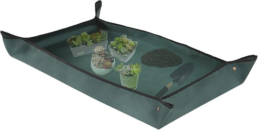 Oxford Houseplants Repotting Mat, Waterproof Indoor Plant Potting Tray, Foldable Bonsai Repotting Pad, Garden Soil Mess Workspace Cloth for Succulent, Cactus, Aloe Vers, 29.5 x 43.3