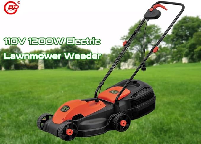 110V 1200W Electric Lawn Mower Hand Push Gardening Grass Trimmer Weeding Machine