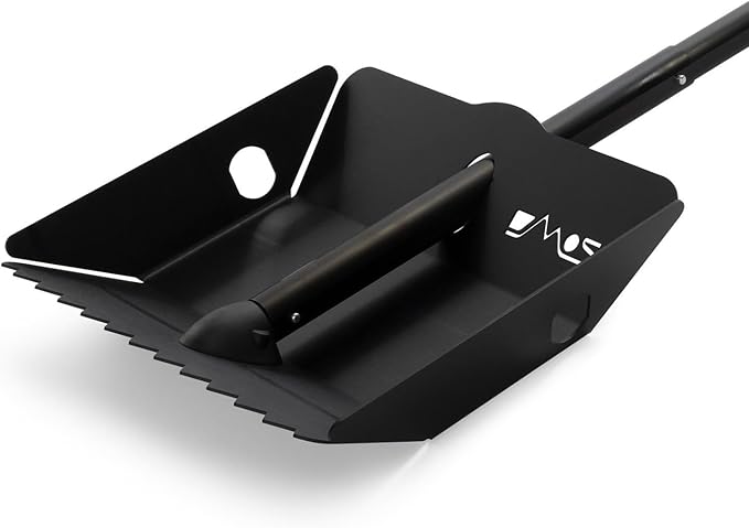 DMOS Stealth Shovel - Lightweight, Heavy-Duty Aluminum Sand & Snow Shovel with Extendable & Collapsible Handle for Camping, Overlanding, Survival, & Off-Road Use - Black/Black - X-Large