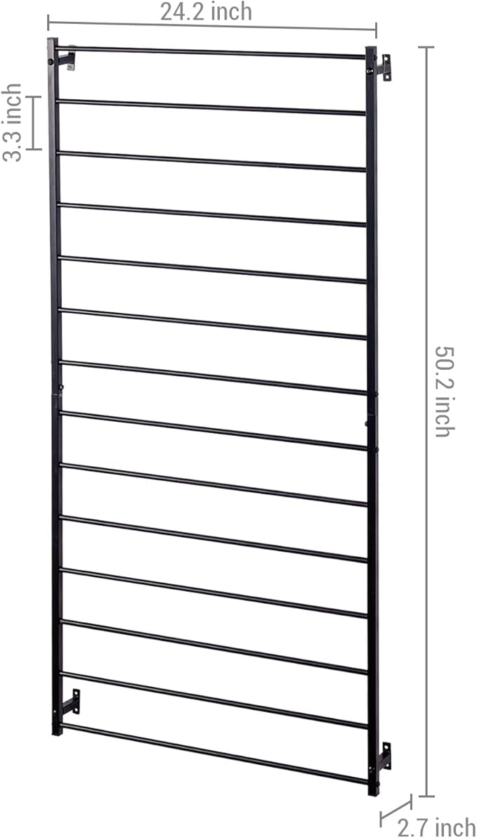 MyGift 4 Ft Tall Trellis, Black Metal Wall Mounted Garden Trellis for Climbing Plants Outdoor/Indoor, Large Wall Support Frame for Hanging Planters (1, Black)