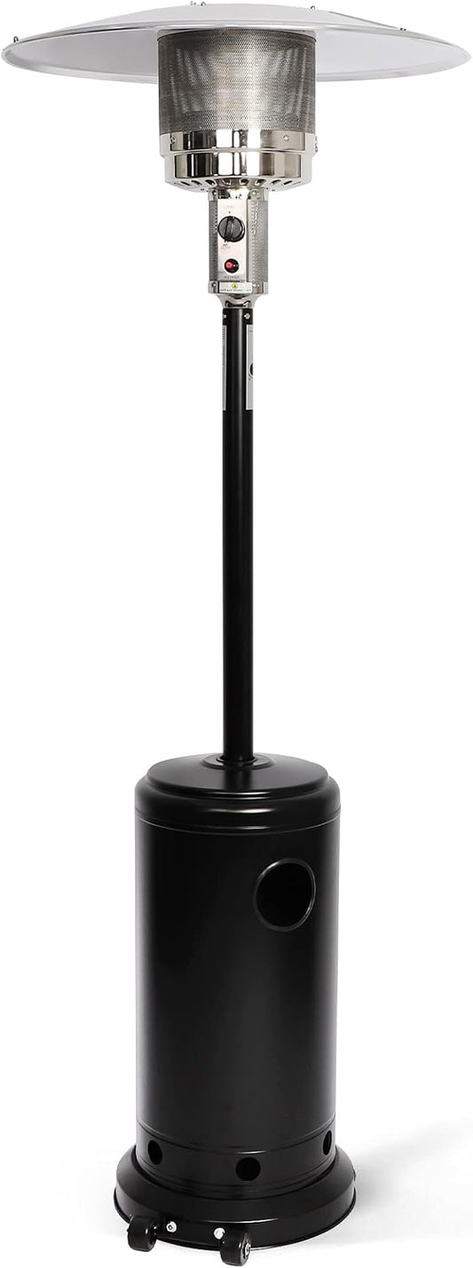 Outdoor Patio Heater, Propane Heater w/Wheels, Shelf Tabletop, Auto Shut Off Protection, 36000 BTU Tall Standing Gas Heater for Outdoor Use