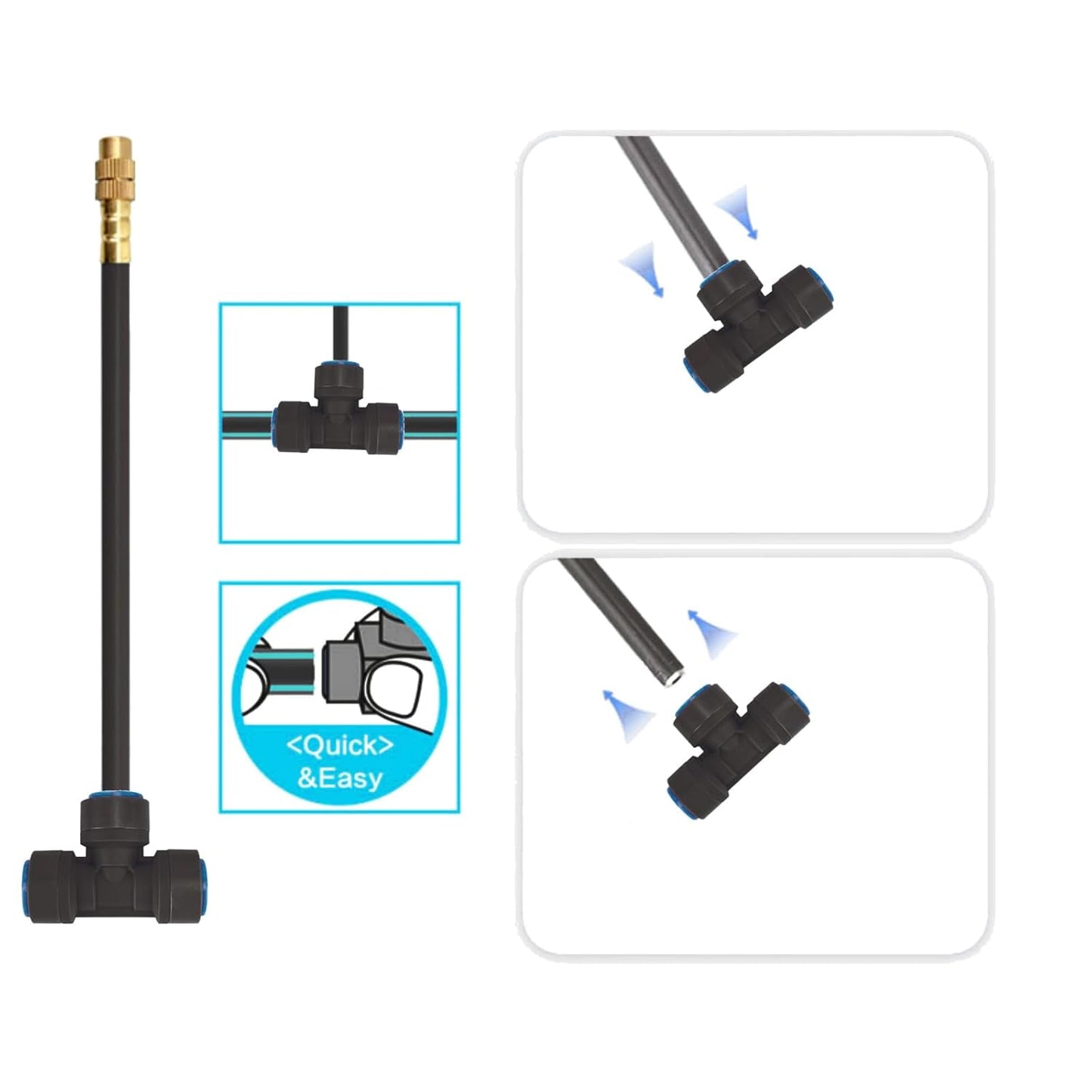 New drip Irrigation kit, Automatic Garden Watering System, Quick Connector and 360-degree Bending Dropper atomizing Copper Nozzle, Garden Plant Lawn Courtyard Watering System. (15 Spray nozzles)