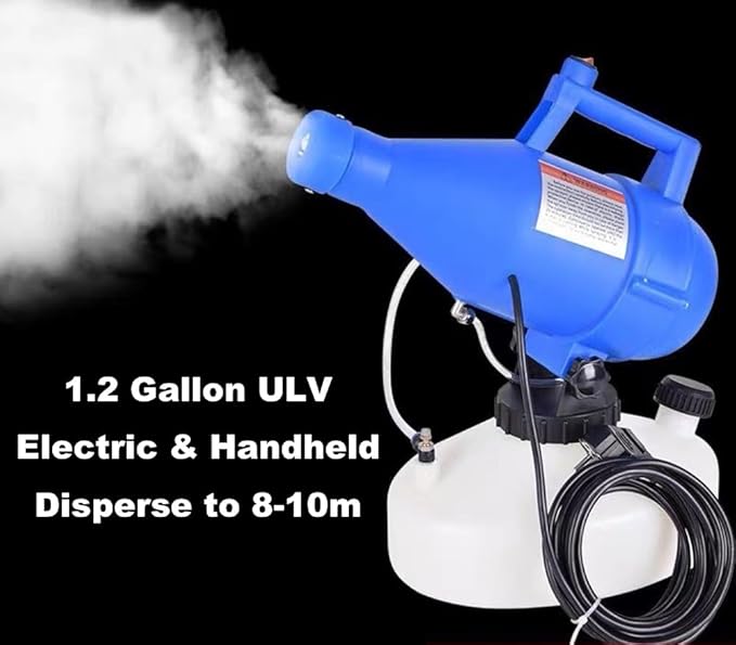 1.2 Gallon ULV Sprayer, Electric Mister, Environmental Atomizer Home Spray Indoor Outdoor Mist Maker for Office Restaurant Hotel Church School Theater Workshop Garden Yard (1pc)