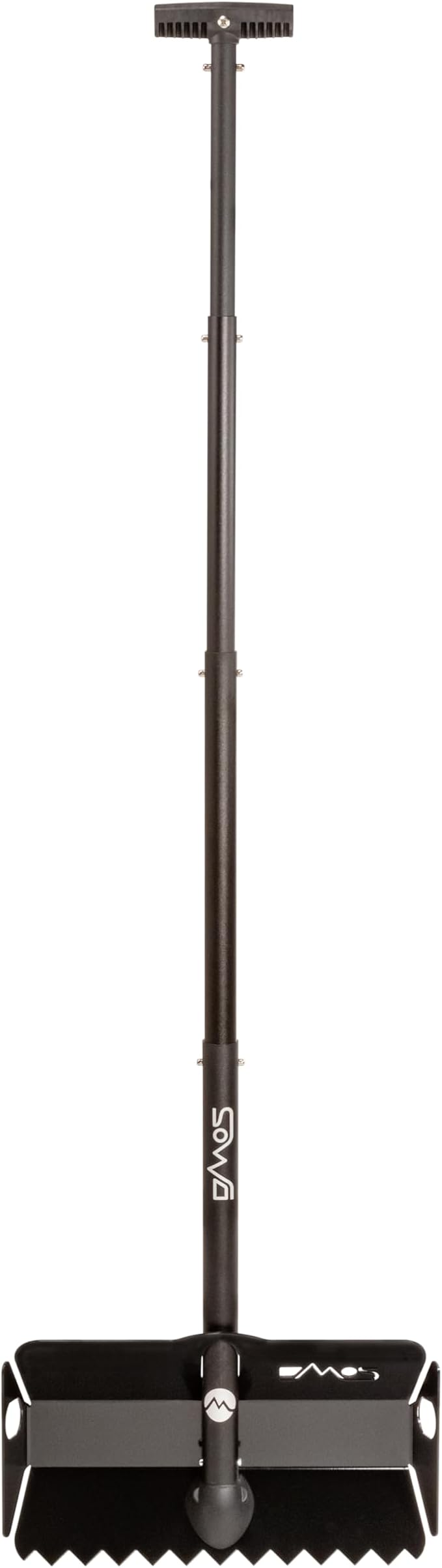 DMOS Stealth Shovel - Lightweight, Heavy-Duty Aluminum Sand & Snow Shovel with Extendable & Collapsible Handle for Camping, Overlanding, Survival, & Off-Road Use - Blackout - Regular